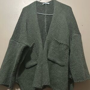 boho indie green cardigan